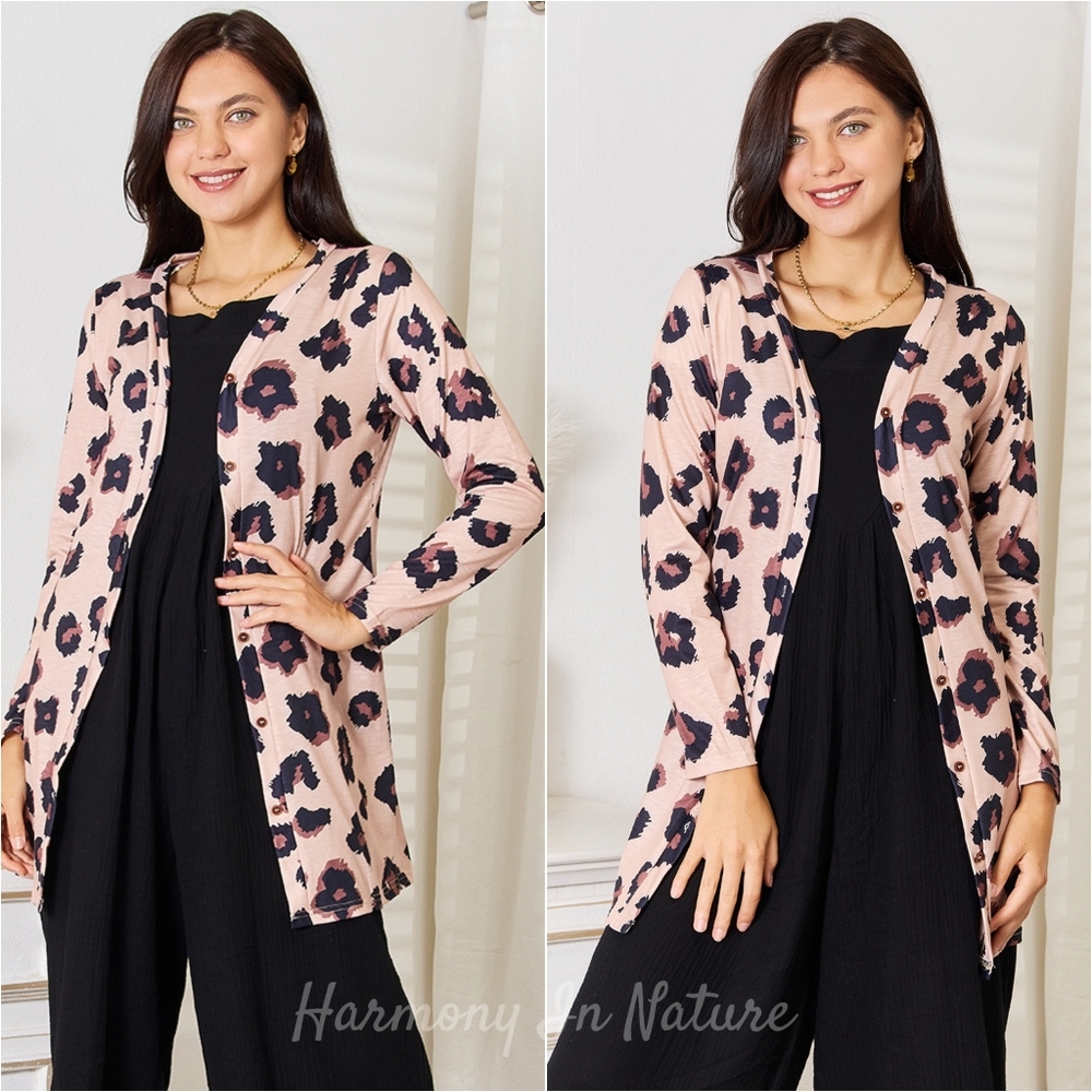 Sarah Leopard Print Cardigan